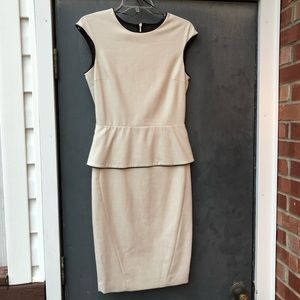 Zara cream peplum dress size small